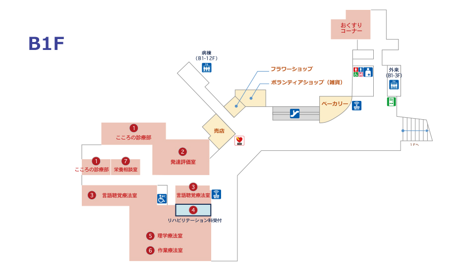 B1階外来フロア案内図