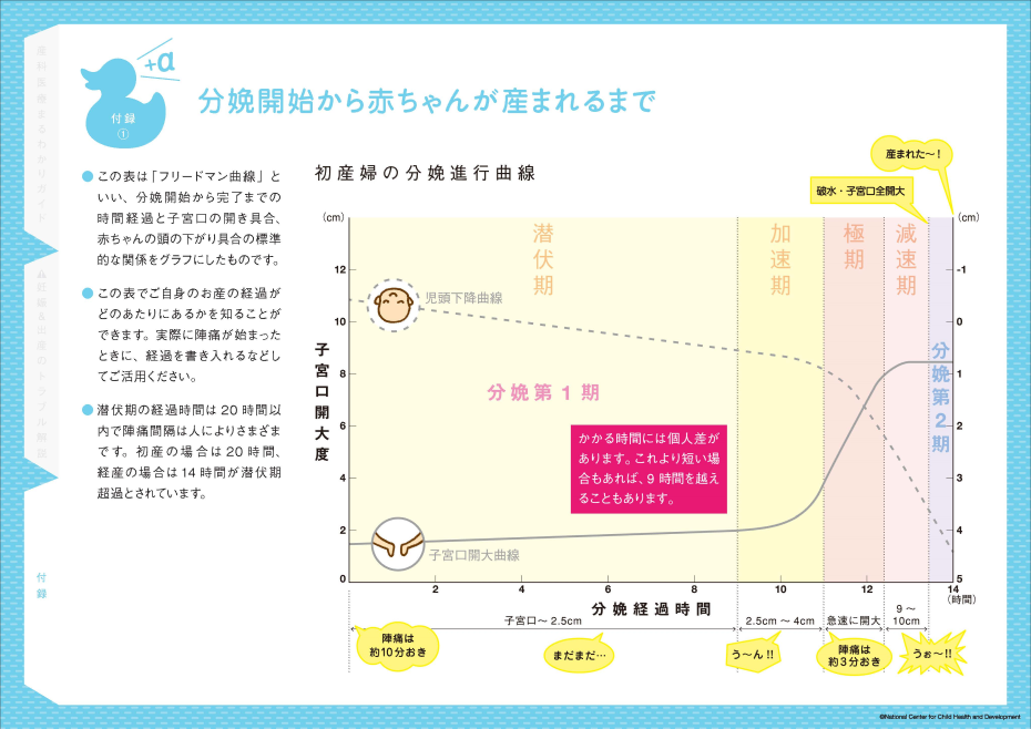 分娩進行曲線のグラフ