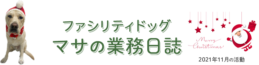 ファシリティドッグ「マサの業務日誌」2021年11月の活動